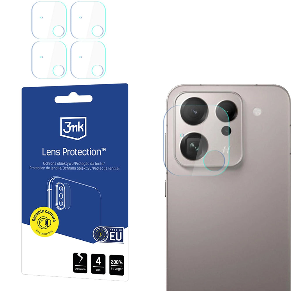 Ochranná fólie na zadní kameru 3MK Protection pro Oppo Find X9, Tvrzené sklo, Sada 4 kusů, Průhledná