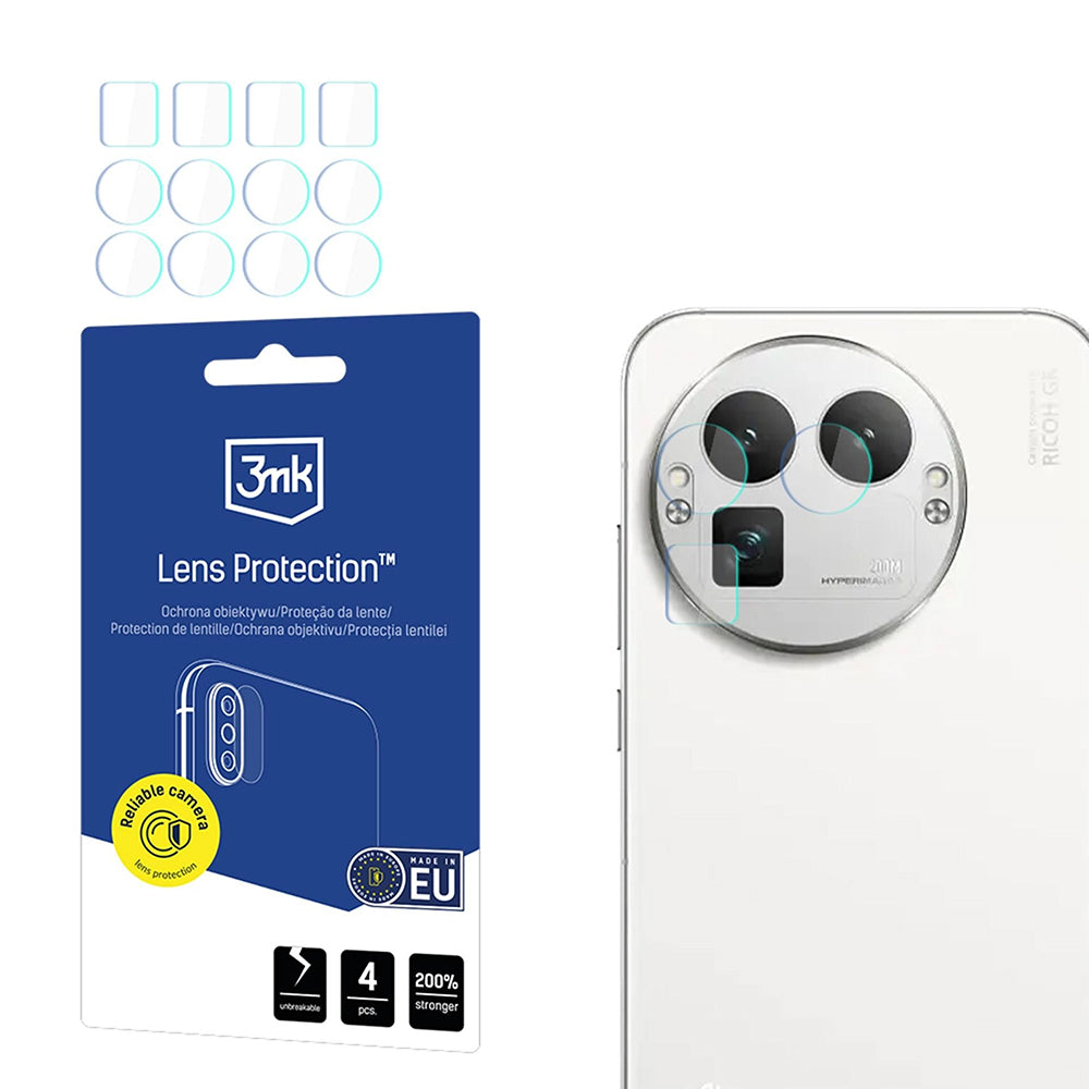 Ochranná fólie na zadní kameru 3MK Protection pro Realme GT 8 Pro, Tvrzené sklo, Sada 4 kusů, Průhledná