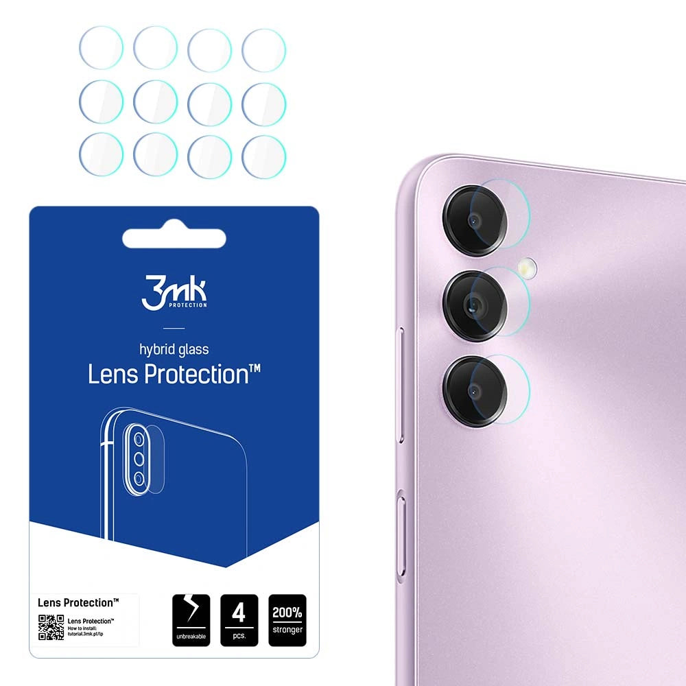 Ochranná fólie na zadní kameru 3MK Protection pro Samsung Galaxy A05s A057, flexibilní sklo, sada 4 kusů, průhledná
