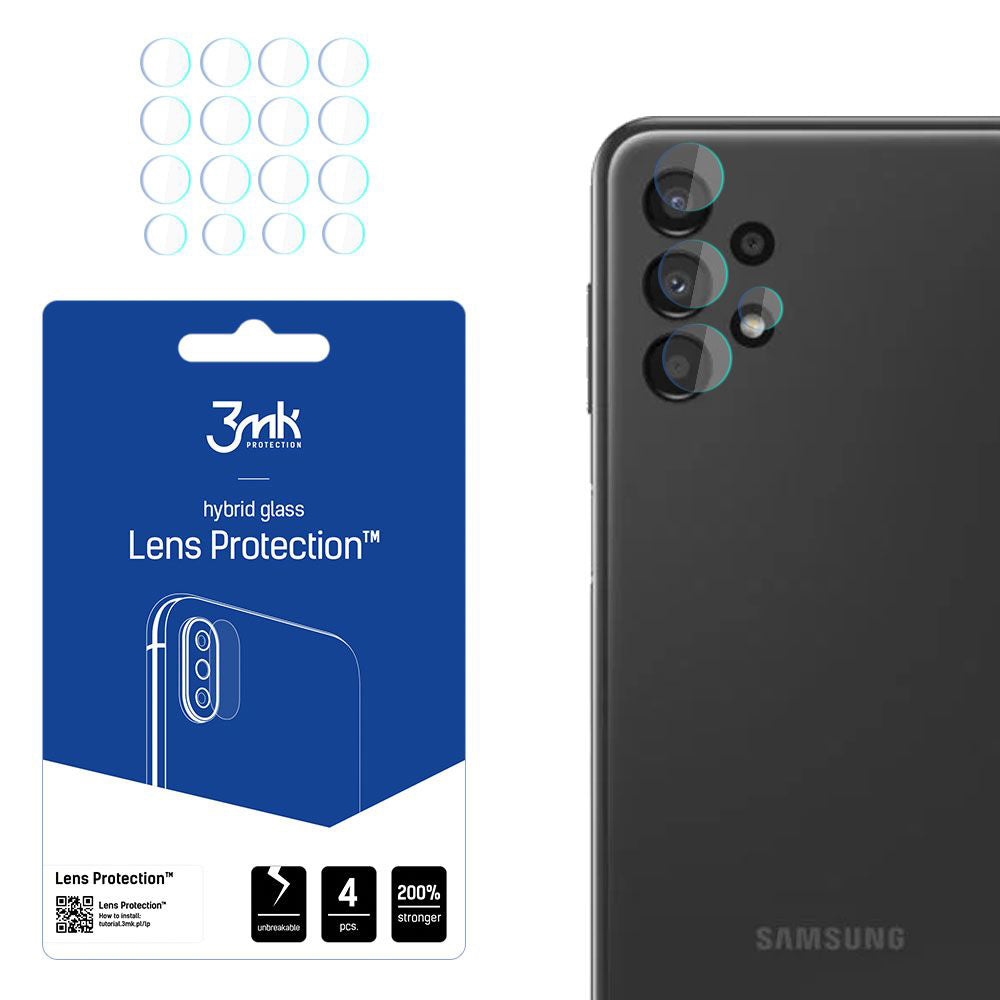 Ochranná fólie na zadní kameru 3MK Protection pro Samsung Galaxy A13 A135, flexibilní sklo, sada 4 kusů, průhledná