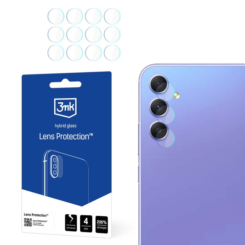 Ochranná fólie na zadní kameru 3MK Protection pro Samsung Galaxy A55 5G A556 / A35 5G A356, flexibilní sklo, sada 4 kusů, průhledná