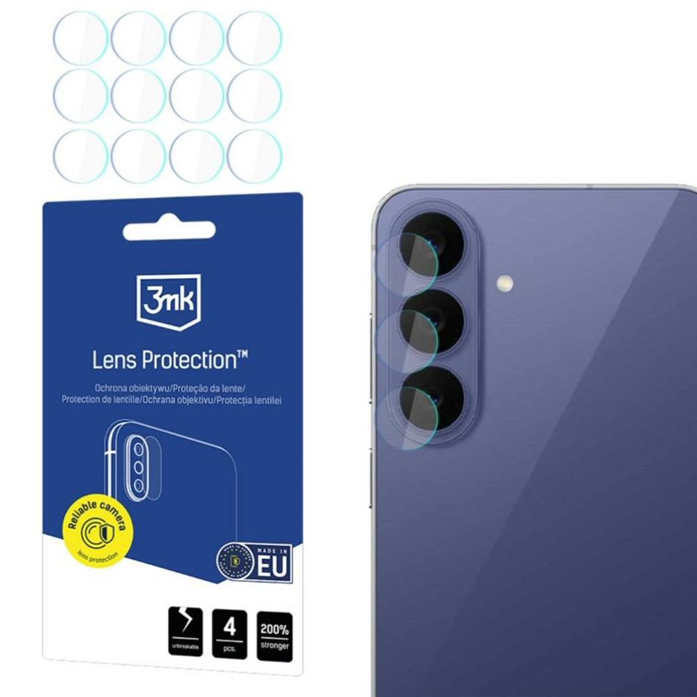 Ochranná fólie na zadní fotoaparát 3MK Protection pro Samsung Galaxy S26 FE S741, tvrzené sklo, sada 4 kusů, průhledná