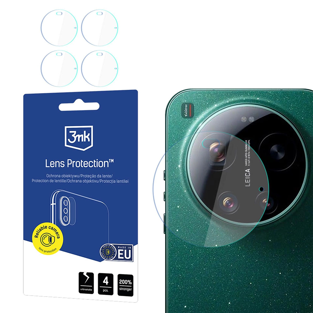Ochranná fólie 3MK Protection na zadní kameru pro Xiaomi 17 Ultra, Flexibilní sklo, Sada 4 kusů, Průhledná