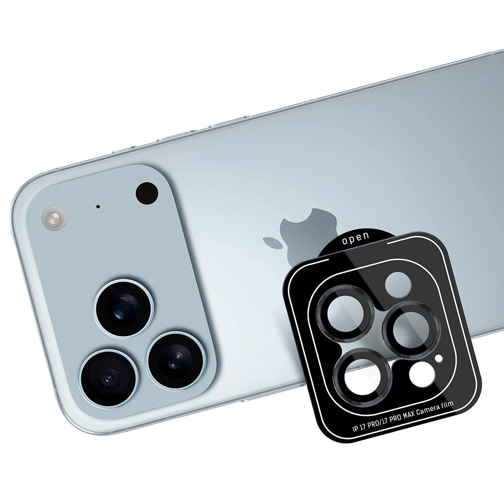 Ochranná fólie 3MK Protection Pro na zadní kameru pro Apple iPhone 17 Pro Max / 17 Pro, Tvrzené sklo, Černá.