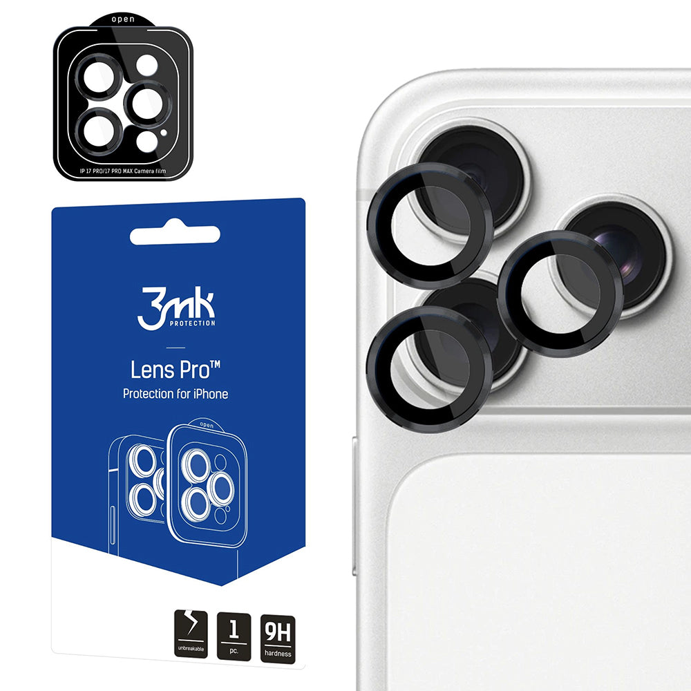 Ochranná fólie na zadní kameru 3MK Protection Pro pro Apple iPhone 18 Pro / 18 Pro Max, tvrzené sklo, černá