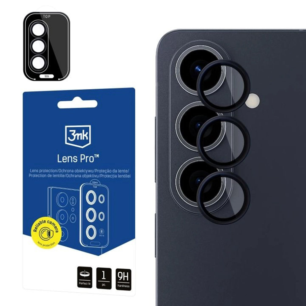 Ochranná fólie na zadní kameru 3MK Protection Pro pro Samsung Galaxy S26 S942, Tvrzené sklo, Černá