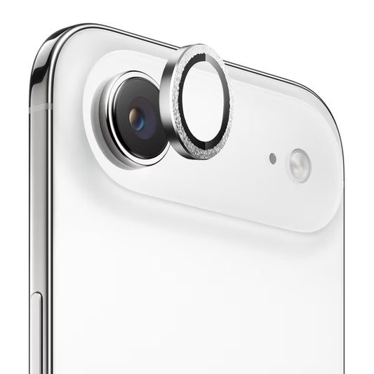 Ochranná fólie na zadní kameru Blueo Glitter Diamond Metal Frame pro Apple iPhone 17 Air, Tvrzené sklo, Stříbrná