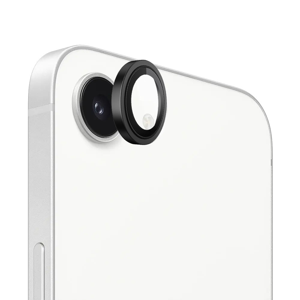 Ochranná fólie zadní kamery Blueo Metal Frame pro Apple iPhone 17e / 16e, tvrzené sklo, černá