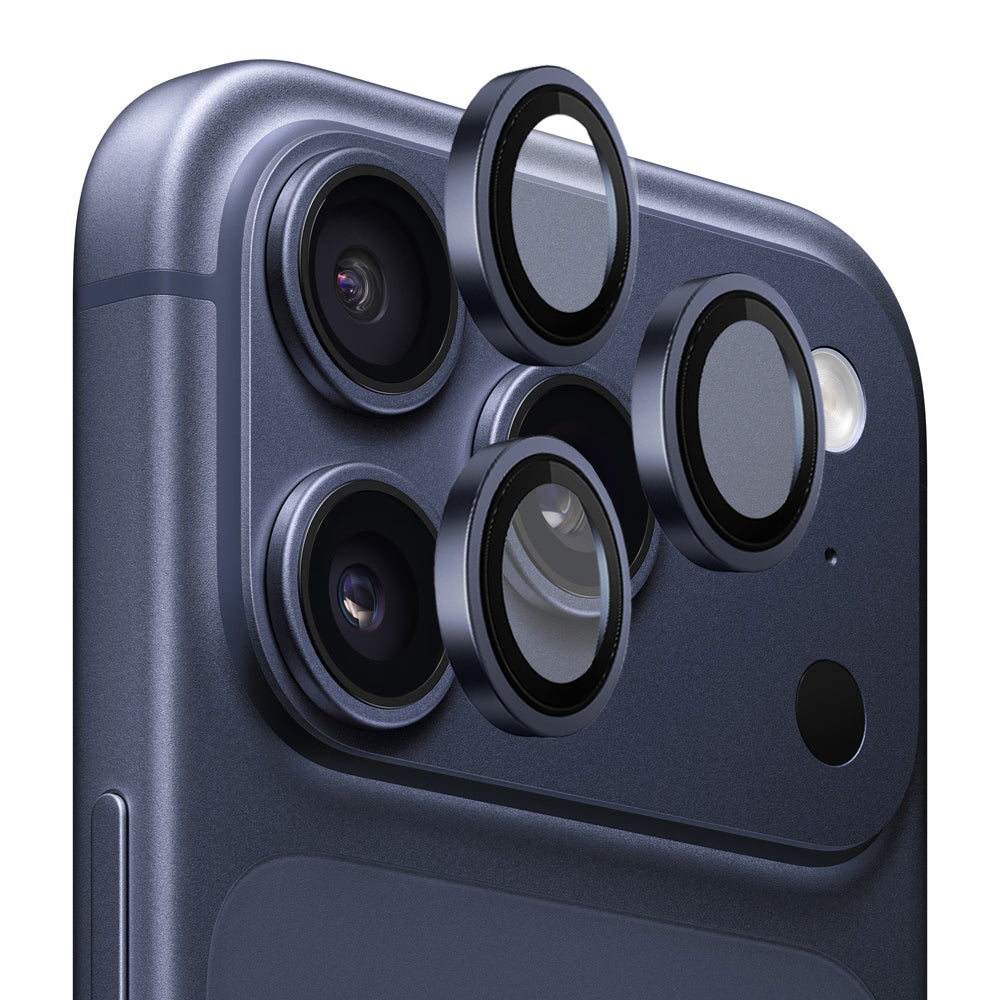 Ochranná fólie Blueo Metal Frame na zadní kameru pro Apple iPhone 17 Pro Max / 17 Pro, Tvrzené sklo, Tmavě modrá
