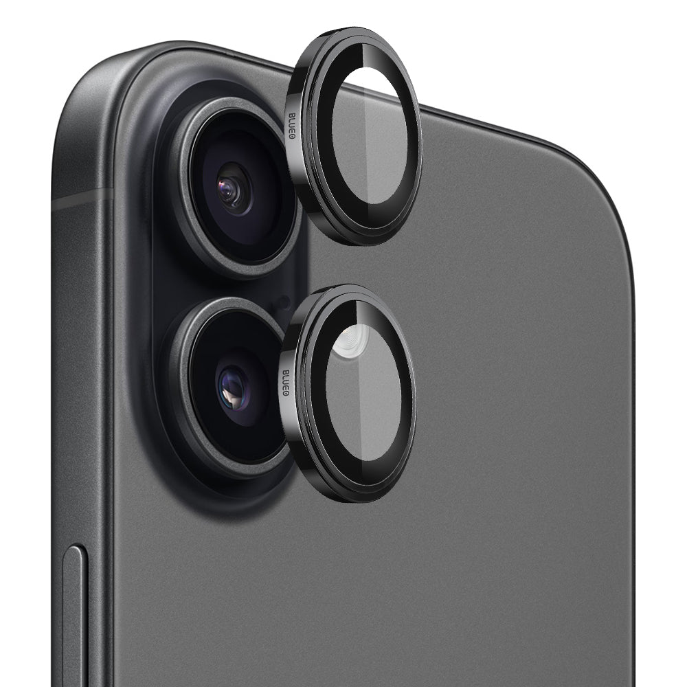 Ochranná fólie Blueo Sapphire Crystal na zadní kameru pro Apple iPhone 17, Tvrzené sklo, Černá