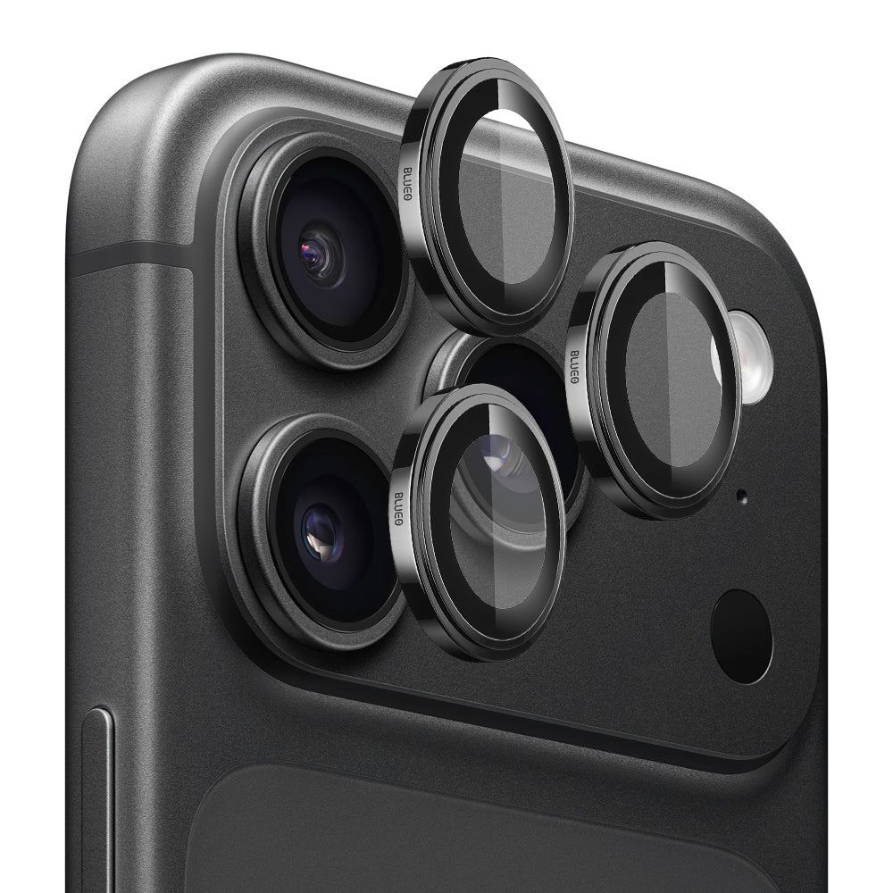 Ochranné sklo na zadní fotoaparát Blueo Sapphire Crystal pro Apple iPhone 18 Pro / 18 Pro Max, tvrzené sklo, černé