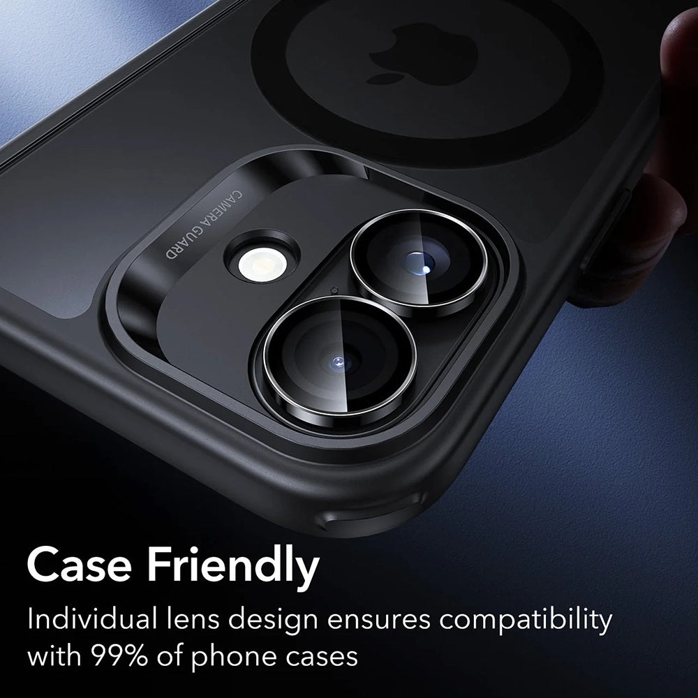 Ochranná fólie ESR Armorite na zadní kameru pro Apple iPhone 17 / 16 Plus / 16, Tvrzené sklo, Sada 2 kusy, Černá