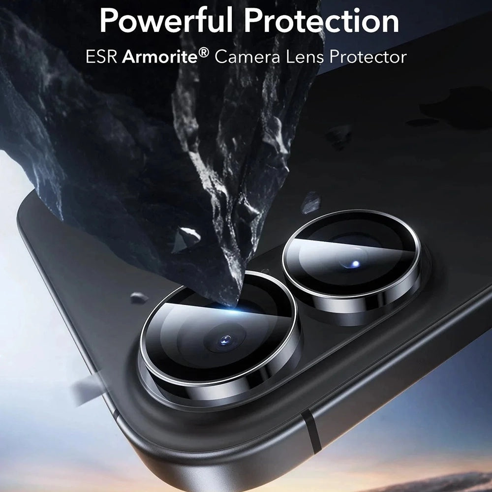 Ochranná fólie ESR Armorite na zadní kameru pro Apple iPhone 17 / 16 Plus / 16, Tvrzené sklo, Sada 2 kusy, Černá