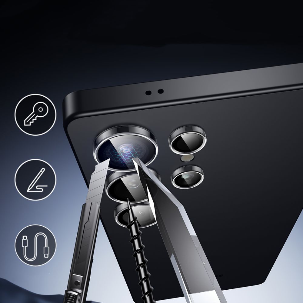 Ochranná fólie ESR Armorite na zadní kameru pro Samsung Galaxy S25 Ultra S938, Tvrzené sklo, Průhledná