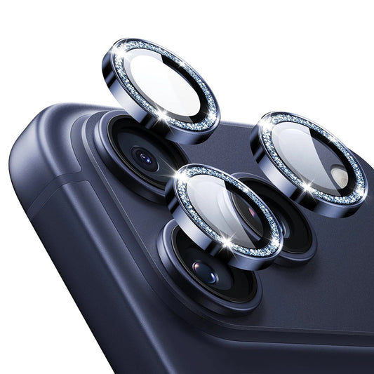 Ochranná fólie na zadní kameru ESR Glitter Diamond Armorite pro Apple iPhone 17 Pro Max / 17 Pro, Tvrzené sklo, Full Glue, Modrá