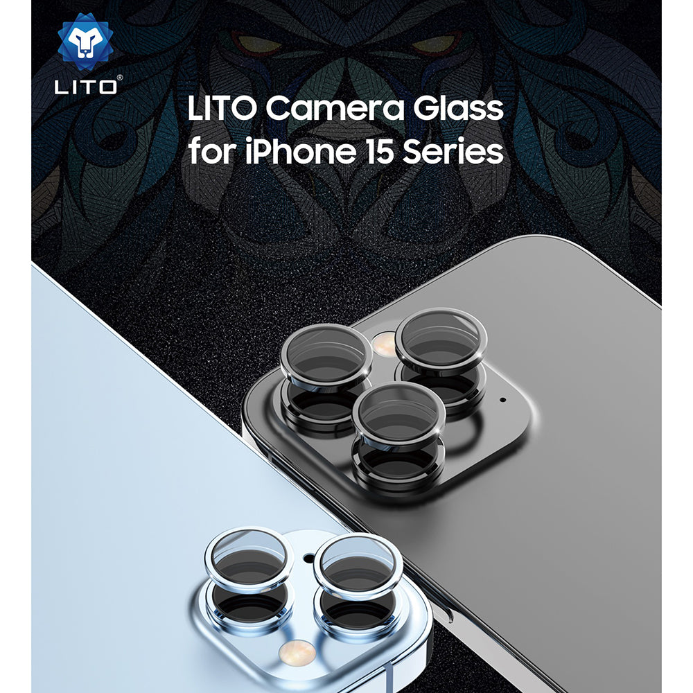 Ochranná fólie na zadní kameru Lito S+ pro Apple iPhone 15 Pro Max / 15 Pro, tvrzené sklo, stříbrná