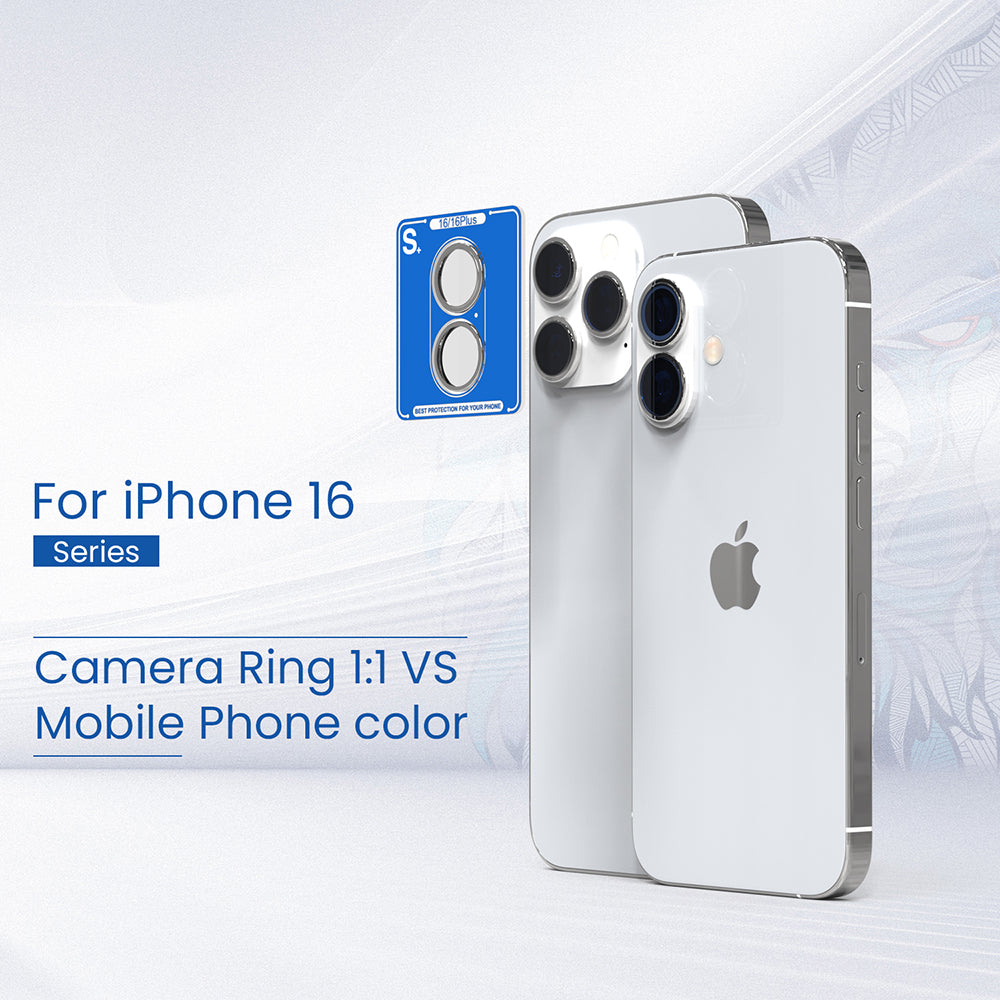 Ochranná fólie na zadní kameru Lito S+ pro Apple iPhone 16 Plus / 16, tvrzené sklo, modrá