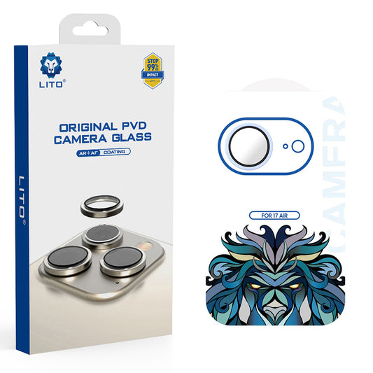 Ochranná fólie Lito Titanium AR na zadní kameru pro Apple iPhone 17 Air, Tvrzené sklo, Modrá