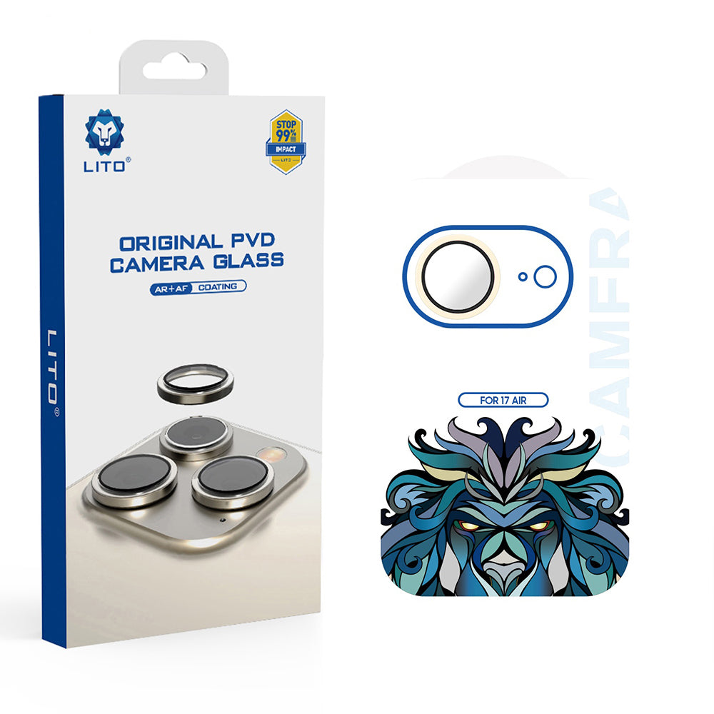Ochranná fólie Lito Titanium AR na zadní kameru pro Apple iPhone 17 Air, Zpevněné sklo, Zlatá