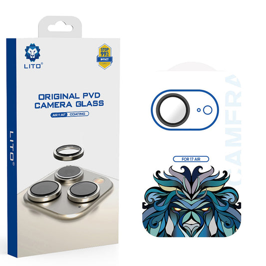 Ochranná fólie Lito Titanium AR na zadní kameru pro Apple iPhone 17 Air, Tvrzené sklo, Černá