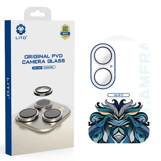 Ochranná fólie Lito Titanium AR na zadní kameru pro Apple iPhone 17, Tvrzené sklo, Fialová