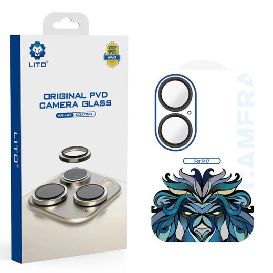 Ochranná fólie Lito Titanium AR na zadní kameru pro Apple iPhone 17, Tvrzené sklo, Černá
