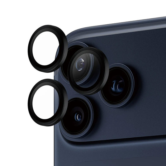 Ochranná fólie PanzerGlass Hoops na zadní kameru pro Apple iPhone 17 Pro Max / 17 Pro / 16 Pro Max / 16 Pro, Tvrzené sklo, Černá.