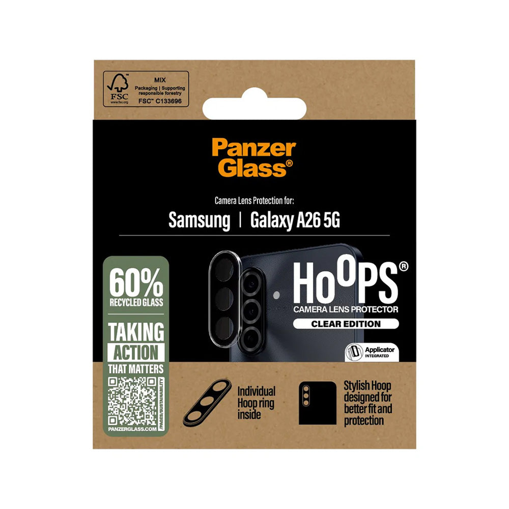 Ochranná fólie PanzerGlass Hoops na zadní kameru pro Samsung Galaxy A26 A266, Tvrzené sklo, Průhledná