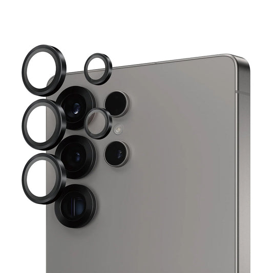 Ochranná fólie PanzerGlass Hoops na zadní kameru pro Samsung Galaxy S25 Ultra S938, Tvrzené sklo, Černá.