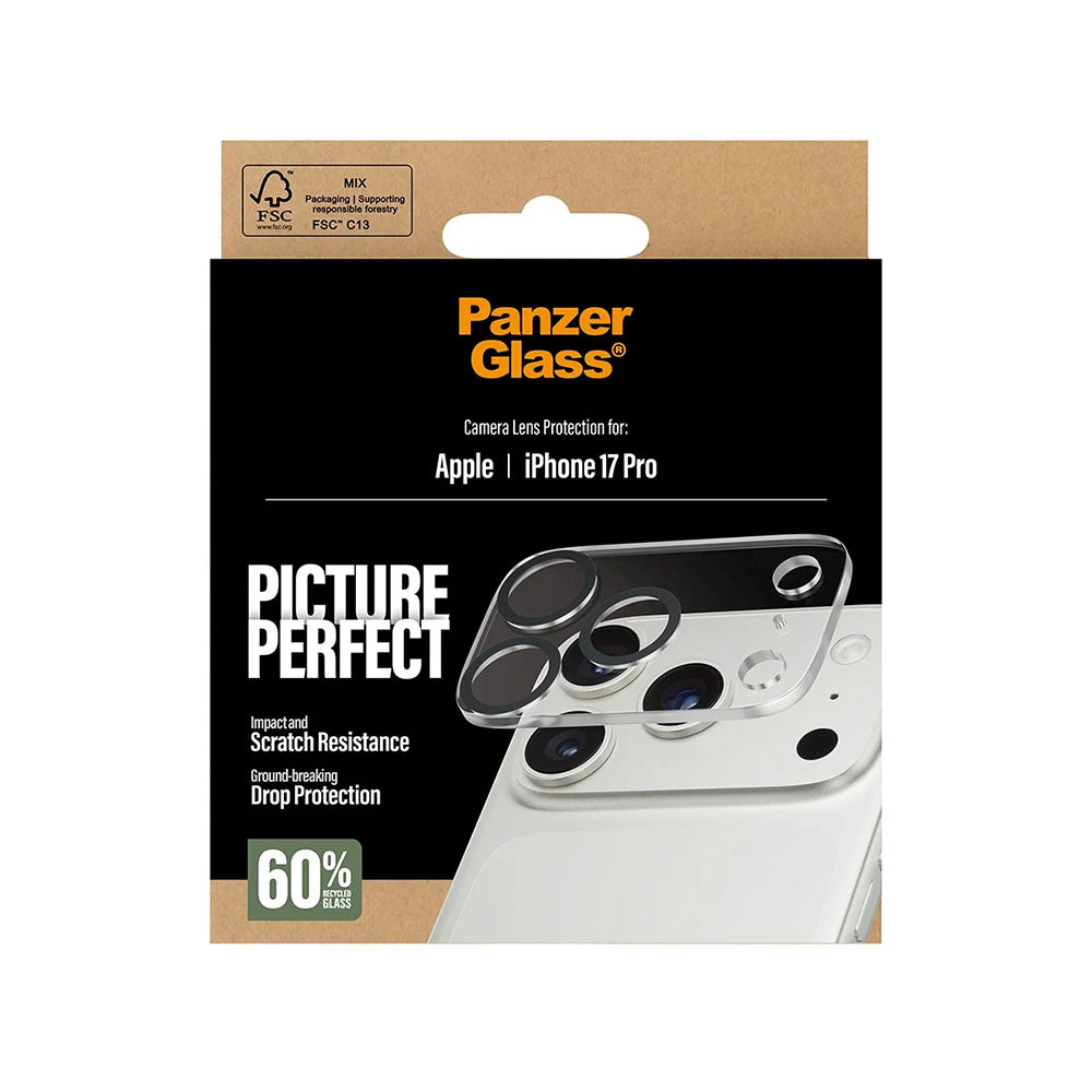Ochranná fólie na zadní kameru PanzerGlass PicturePerfect pro Apple iPhone 17 Pro, Tvrzené sklo, Průhledná