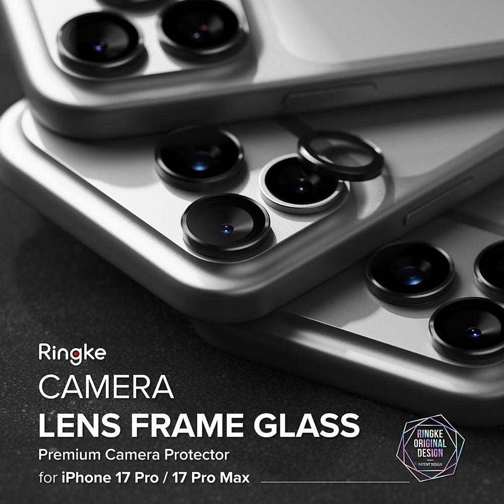 Ochranná fólie Ringke na zadní kameru pro Apple iPhone 17 Pro Max / 17 Pro, Tvrzené sklo, Černá