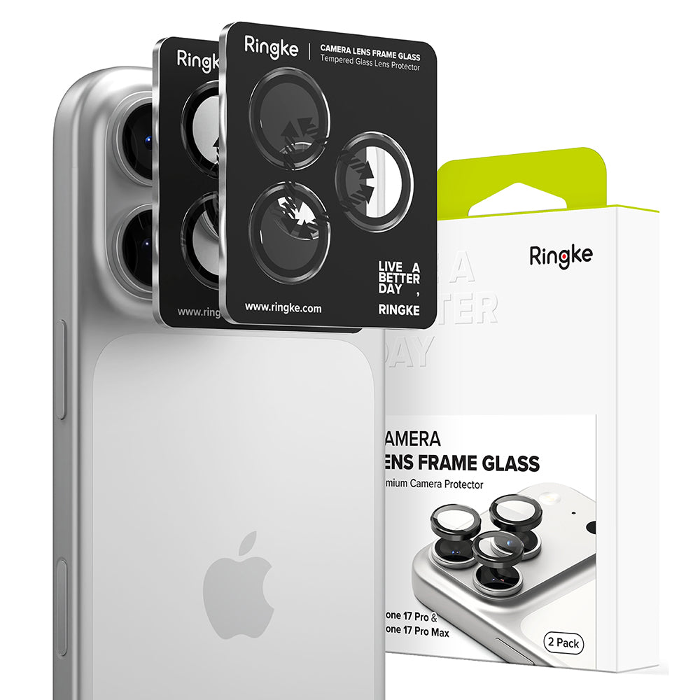 Ochranná fólie Ringke na zadní kameru pro Apple iPhone 17 Pro Max / 17 Pro, Tvrzené sklo, Černá
