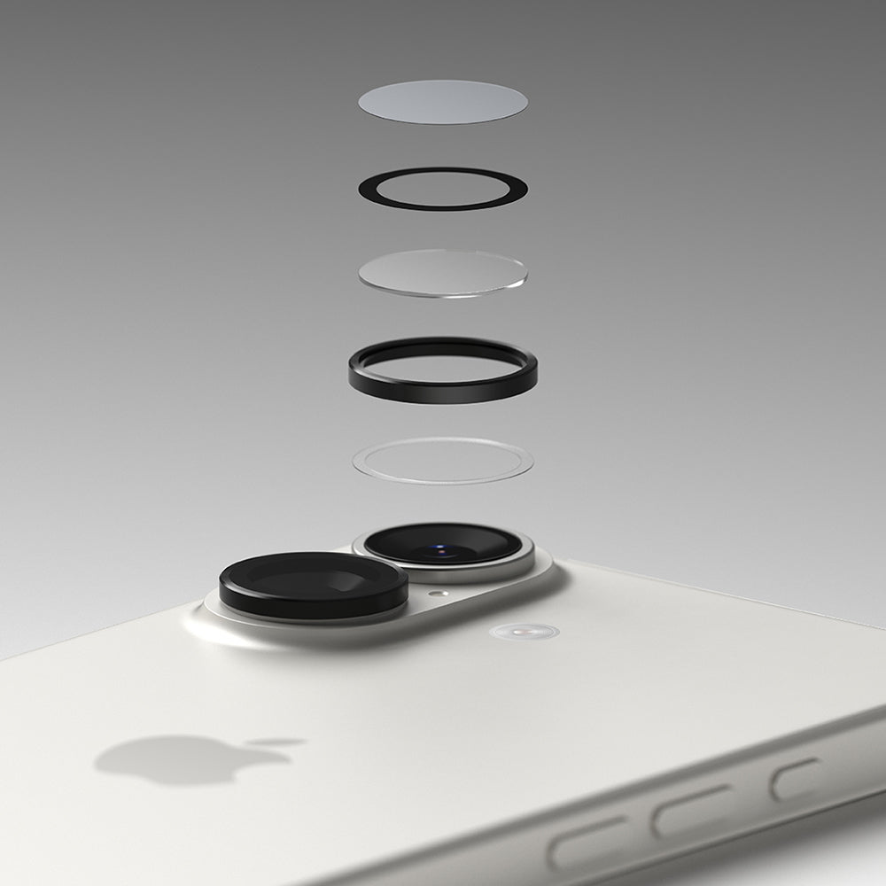 Ochranná fólie Ringke na zadní kameru pro Apple iPhone 17, Tvrzené sklo, Černá