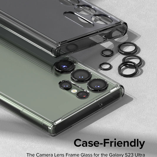 Ochranná fólie Ringke na zadní kameru pro Samsung Galaxy S23 Ultra S918, Tvrzené sklo, Černá