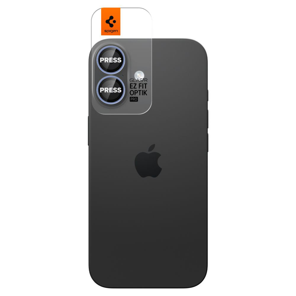 Ochranná fólie na zadní kameru Spigen GlastR EZ FIT Optik Pro pro Apple iPhone 17 / 16 Plus / 16, tvrzené sklo, sada 2 kusy, modrá