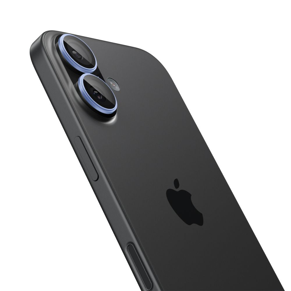 Ochranná fólie na zadní kameru Spigen GlastR EZ FIT Optik Pro pro Apple iPhone 17 / 16 Plus / 16, tvrzené sklo, sada 2 kusy, modrá