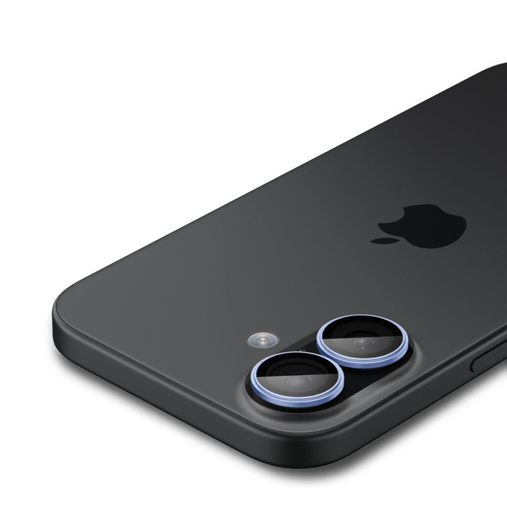 Ochranná fólie na zadní kameru Spigen GlastR EZ FIT Optik Pro pro Apple iPhone 17 / 16 Plus / 16, tvrzené sklo, sada 2 kusy, modrá