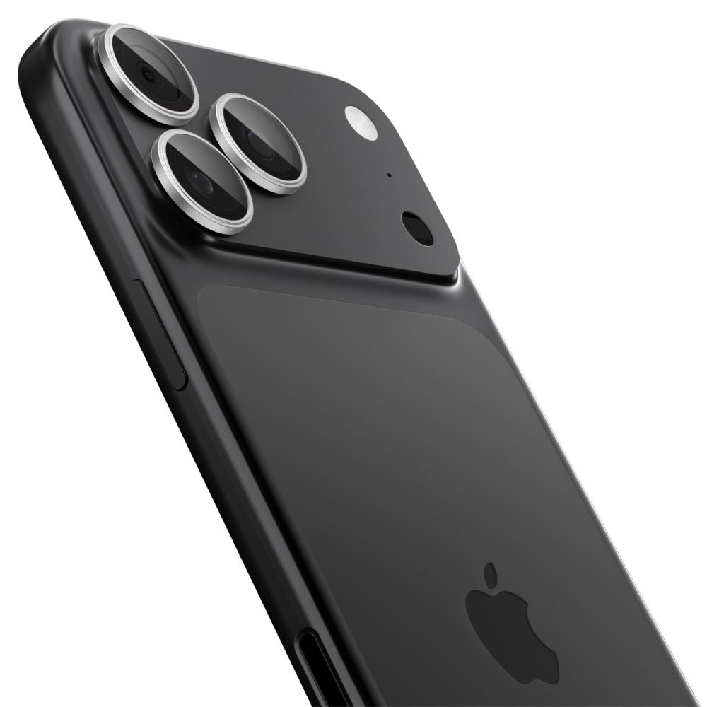 Ochranná fólie na zadní kameru Spigen GlastR EZ FIT Optik Pro pro Apple iPhone 17 Pro Max / 17 Pro, Tvrzené sklo, Sada 2 kusy, Stříbrná
