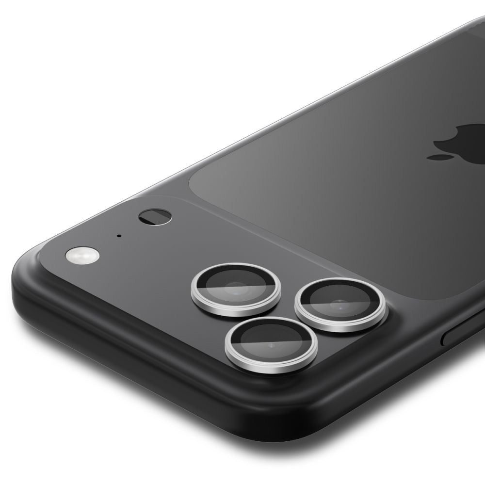 Ochranná fólie na zadní kameru Spigen GlastR EZ FIT Optik Pro pro Apple iPhone 17 Pro Max / 17 Pro, Tvrzené sklo, Sada 2 kusy, Stříbrná