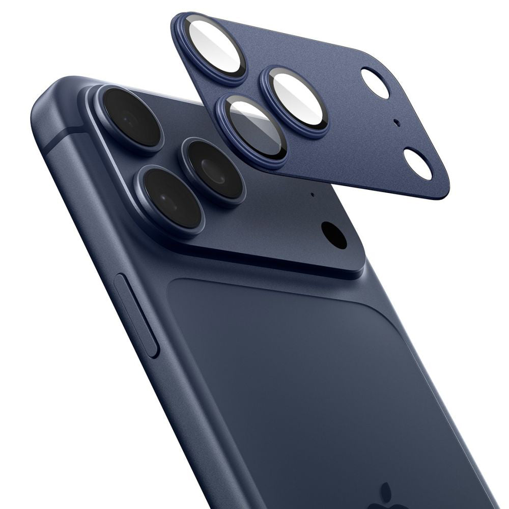 Ochranná fólie na zadní kameru Spigen GlastR EZ FIT Optik Pro XL pro Apple iPhone 17 Pro, Tvrzené sklo, Modrá AGL10646