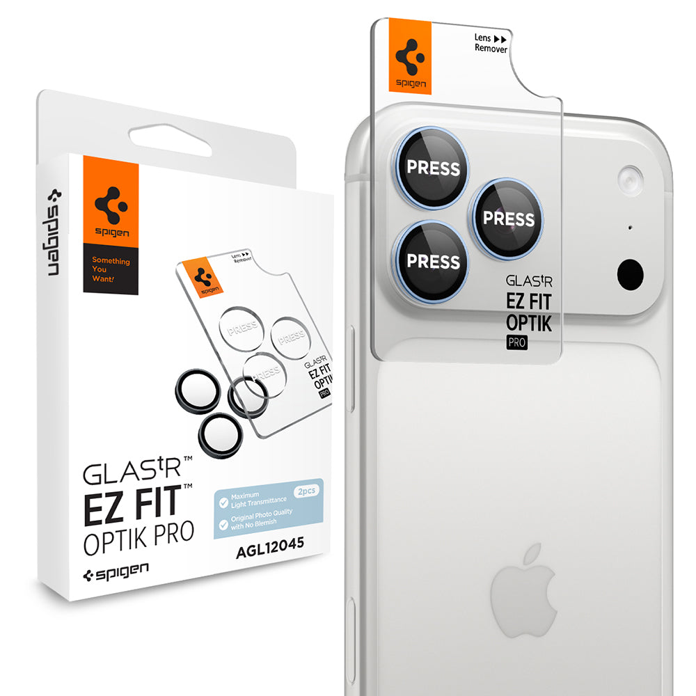 Ochranná fólie na zadní kameru Spigen GlastR EZ FIT Optik Pro pro Apple iPhone 18 Pro / 18 Pro Max, tvrzené sklo, sada 2 kusy, modrá AGL12045