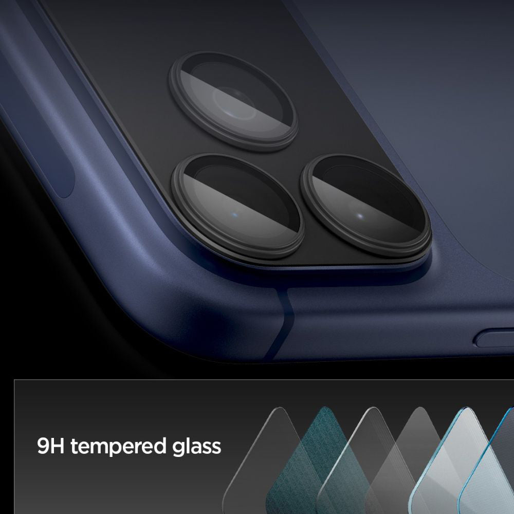Ochranná fólie na zadní kameru Spigen GlastR EZ FIT Optik Pro XL pro Apple iPhone 17 Pro, Tvrzené sklo, Černá AGL10644