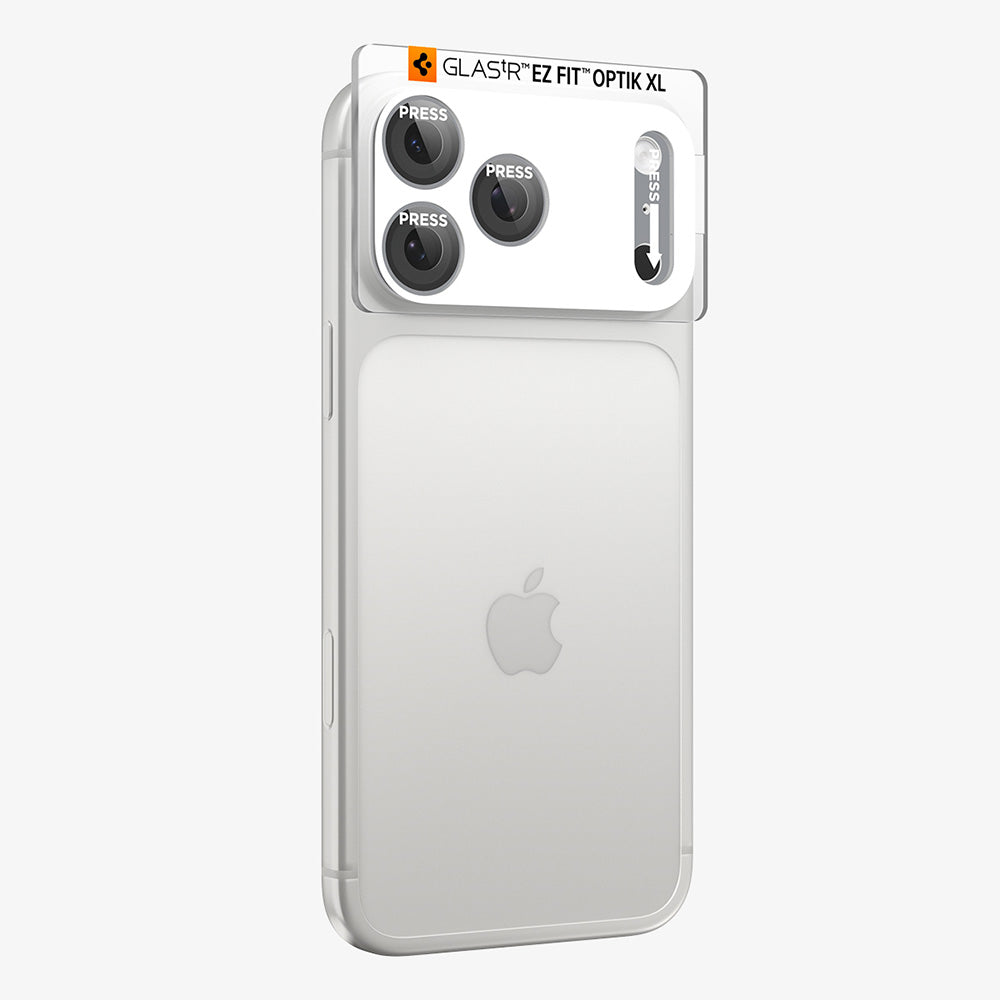 Ochranná fólie na zadní kameru Spigen GlastR EZ FIT Optik Pro XL pro Apple iPhone 18 Pro, tvrzené sklo, stříbrná AGL12038