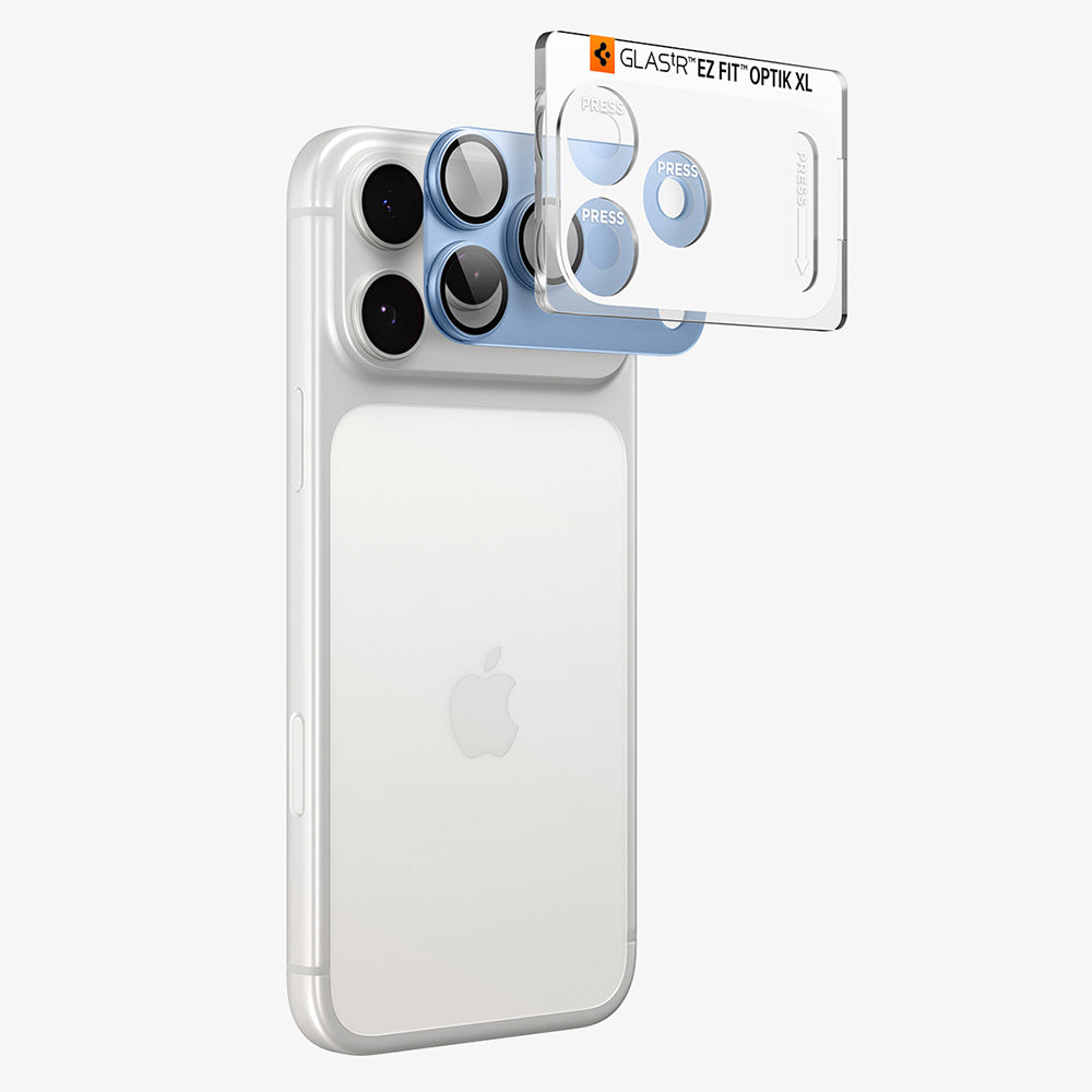 Ochranná fólie na zadní kameru Spigen GlastR EZ FIT Optik Pro XL pro Apple iPhone 18 Pro, tvrzené sklo, modrá AGL12037