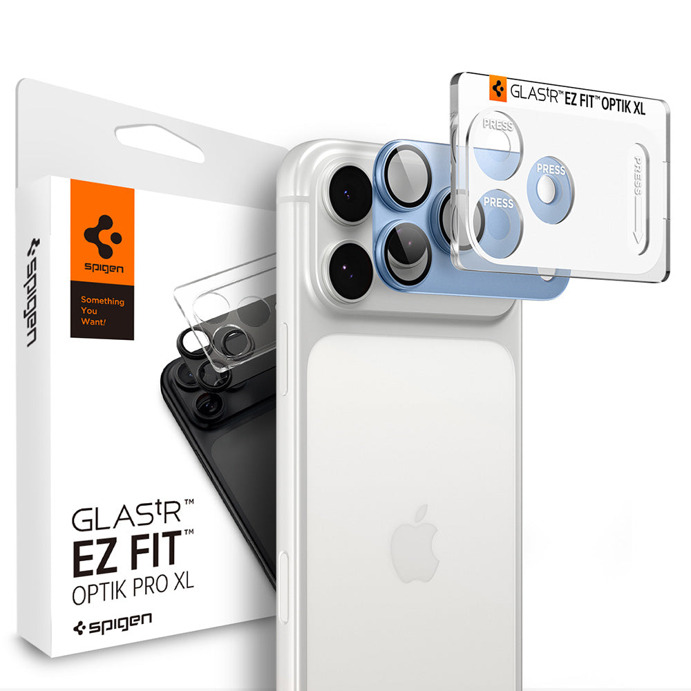 Ochranná fólie na zadní kameru Spigen GlastR EZ FIT Optik Pro XL pro Apple iPhone 18 Pro, tvrzené sklo, modrá AGL12037