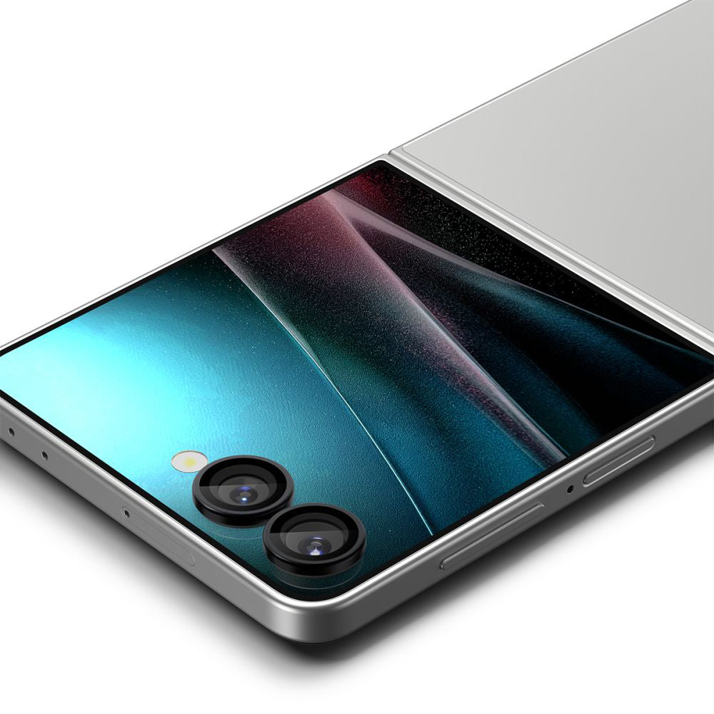 Ochranná fólie na zadní kameru Spigen GlastR EZ FIT Optik Pro HD pro Samsung Galaxy Z Flip7 F766, Tvrzené sklo, Sada 2 kusy, Černá AGL09587
