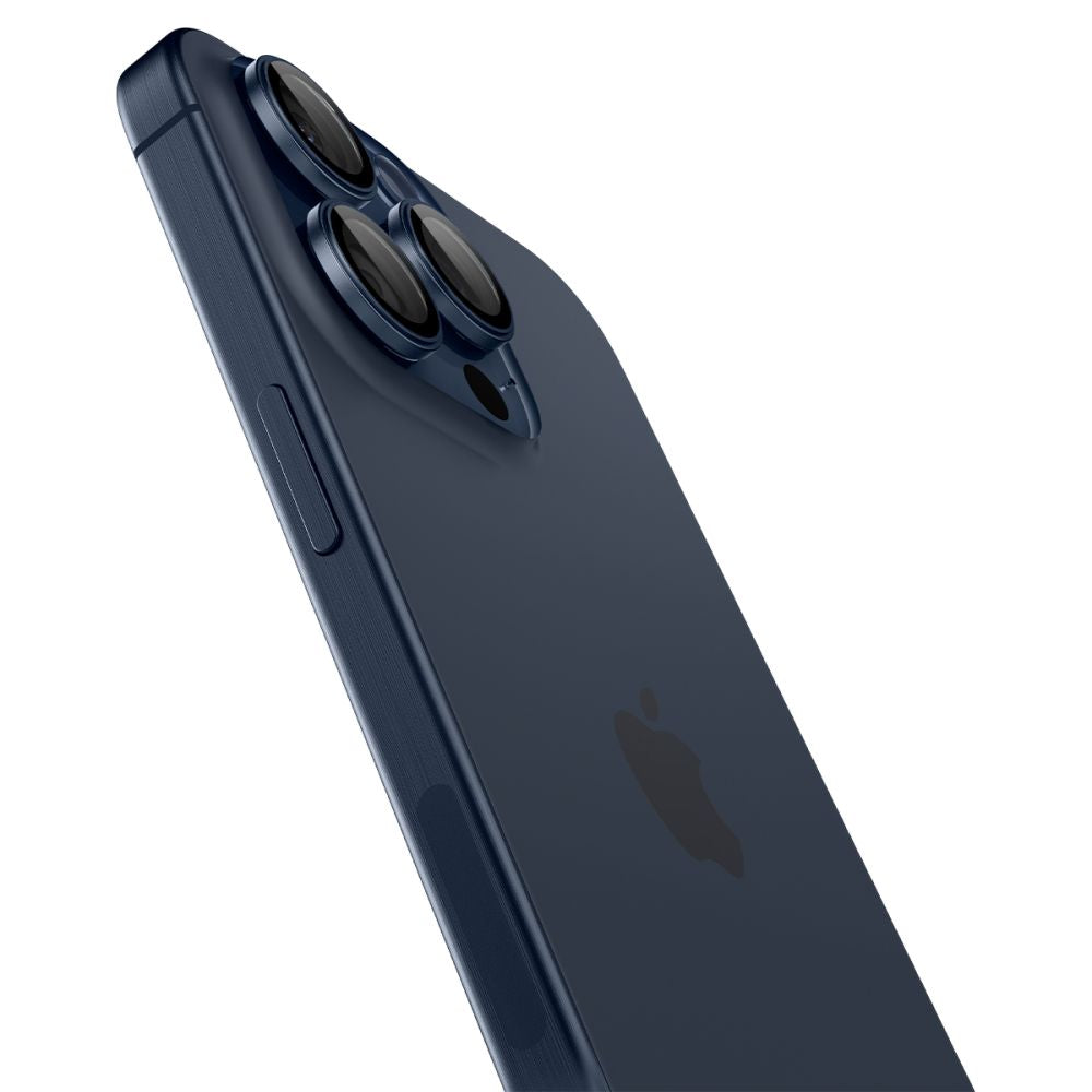 Ochranná fólie na zadní kameru Spigen GlastR EZ FIT Optik Pro pro Apple iPhone 16 Pro Max / 16 Pro, Tvrzené sklo, Sada 2 kusy, Modrá