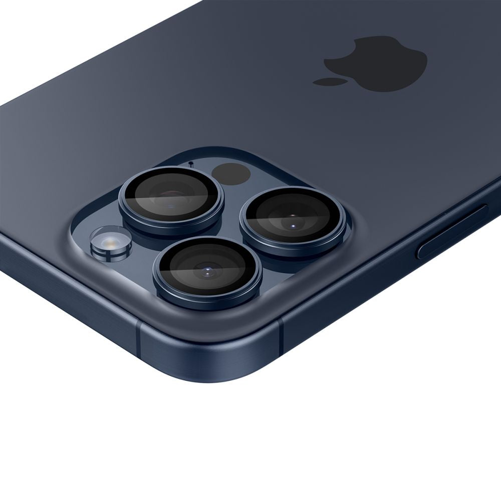 Ochranná fólie na zadní kameru Spigen GlastR EZ FIT Optik Pro pro Apple iPhone 16 Pro Max / 16 Pro, Tvrzené sklo, Sada 2 kusy, Modrá