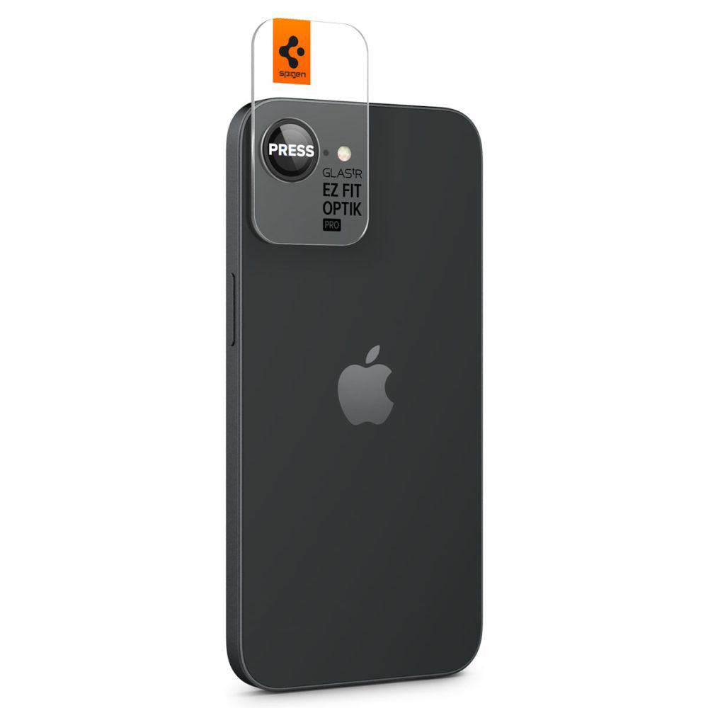 Ochranná fólie na zadní kameru Spigen GlastR EZ FIT Optik Pro pro Apple iPhone 17e / 16e, Tvrzené sklo, Sada 2 kusy, Černá AGL09279