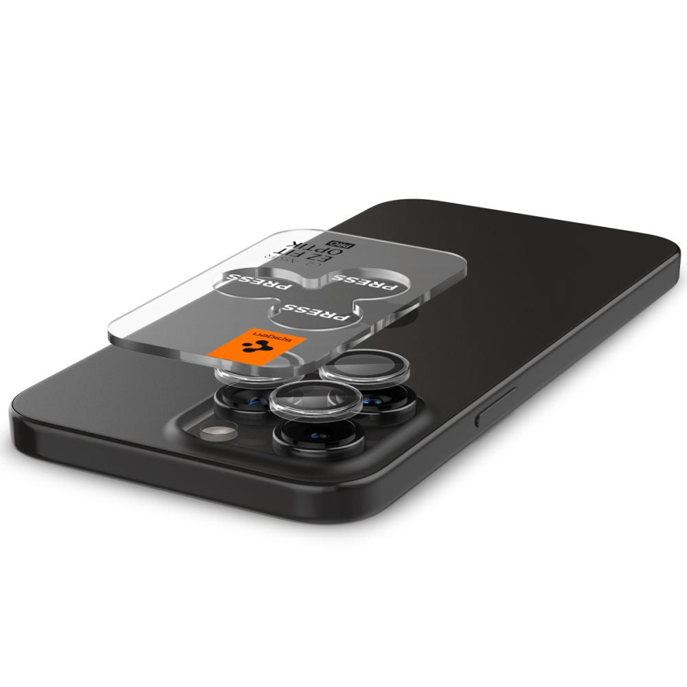 Ochranná fólie na zadní kameru Spigen GlastR EZ FIT Optik Pro pro Apple iPhone 17 Pro Max / 17 Pro, Tvrzené sklo, Sada 2 kusy, Průhledná